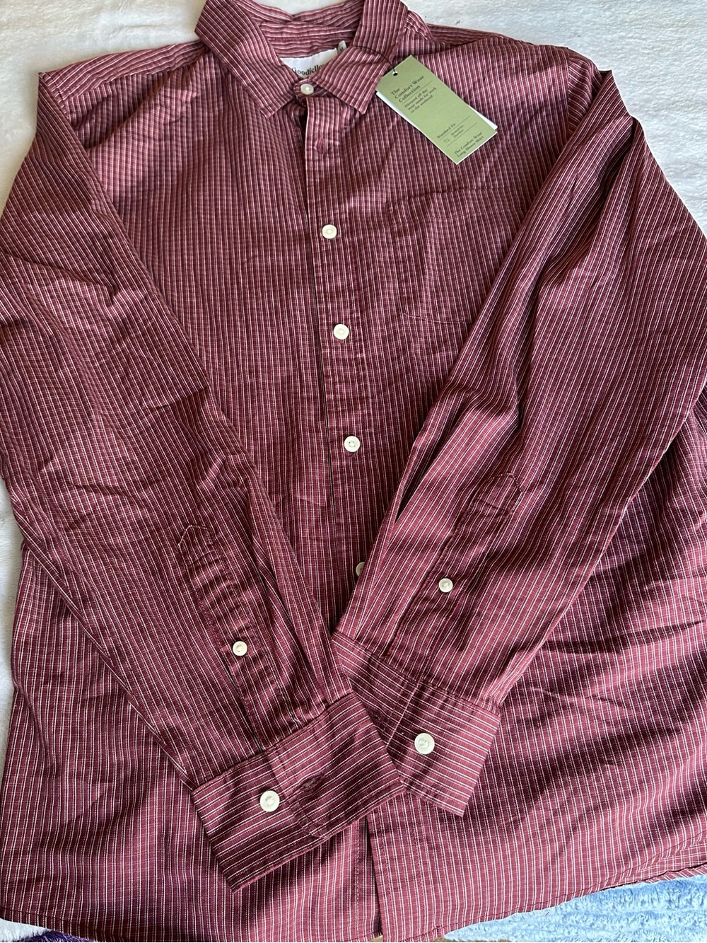 Goodfellow & Co Burgundy Striped Dress Shirt